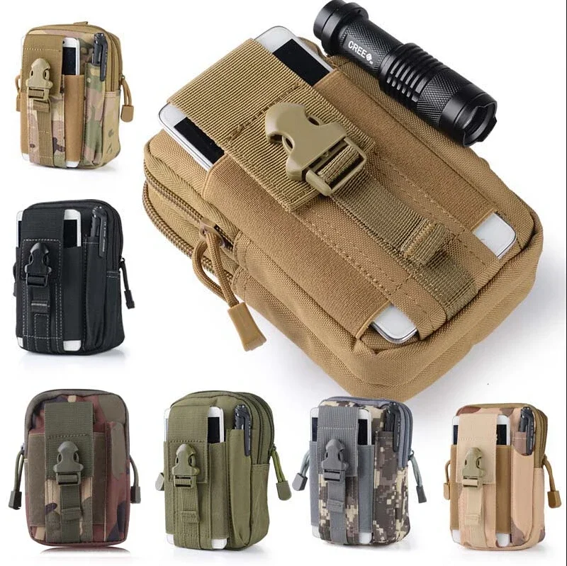 Men Tactical Molle Pouch Belt Waist Pack Small Pocket Waist Bag Running Travel Camping Wallet Purse Phone Bags