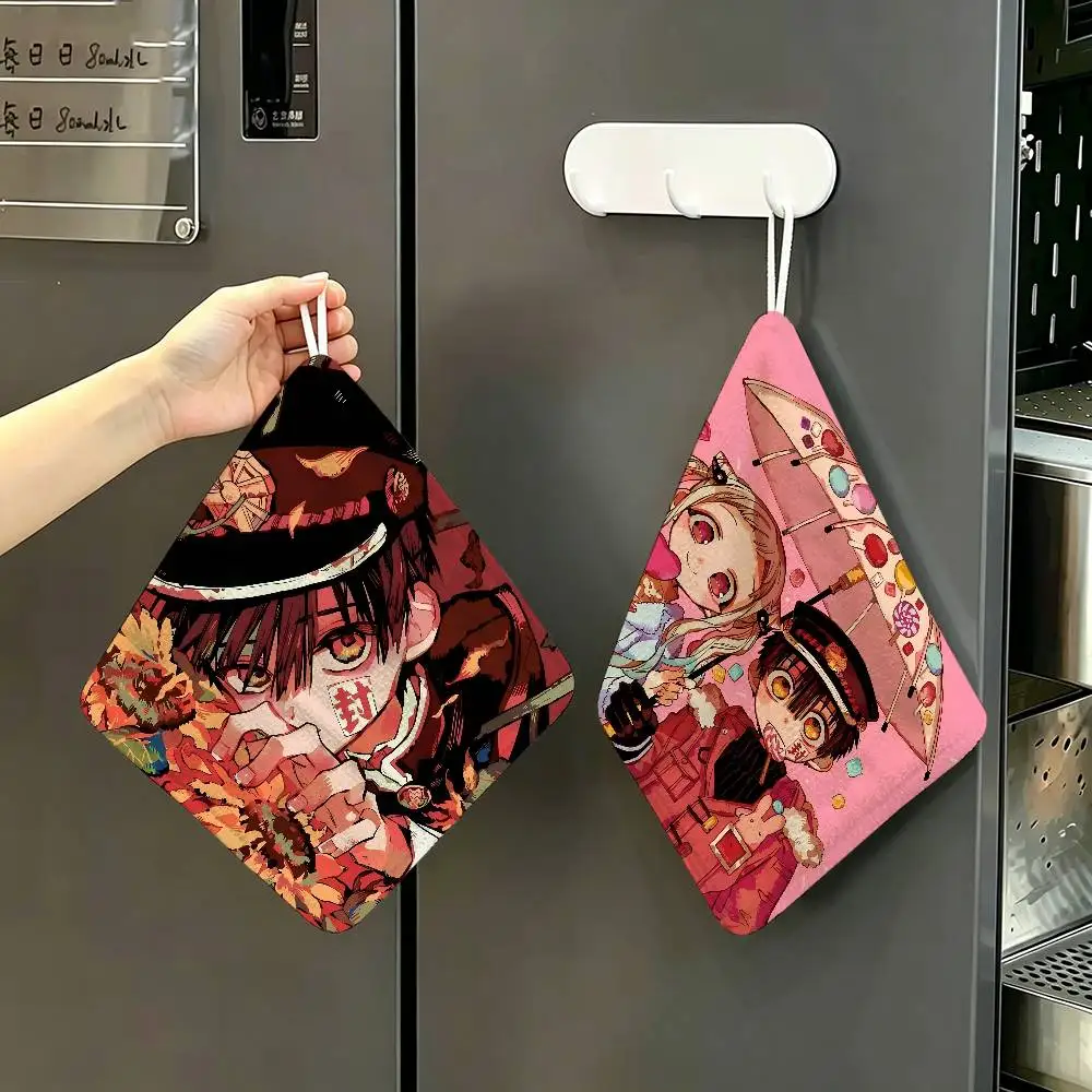 Toilet-bound Hanako-kun Manga Thickened Polyester Cotton Hanging Towel, High Absorbent Hand Wiping Towel for Indoor Use
