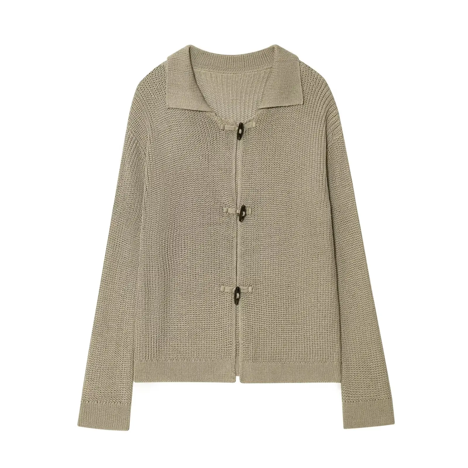 

Topenomi Bull Horn Button Sweater Coat Women Autumn Winter Simple Solid Loose Knitted Cardigan Casual Long Sleeve Tops Кардиган