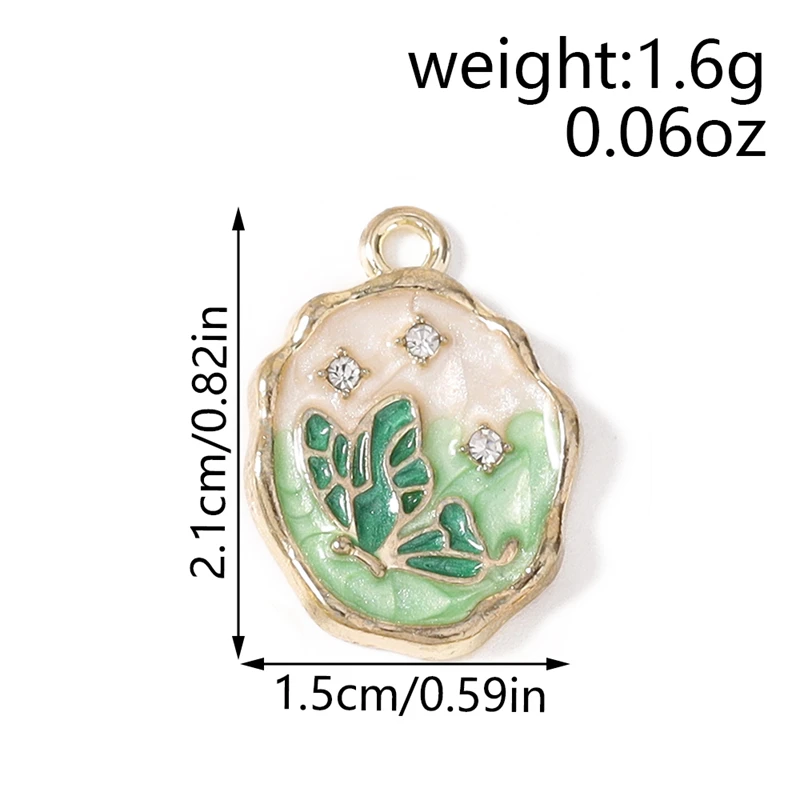 10 Stück 15x21mm Niedliche Emaille-Schmetterlingsanhänger für Schmuckherstellung, Ohrringe, Anhänger, Halsketten, Armbänder, DIY-Bastelzubehör – Detail 1