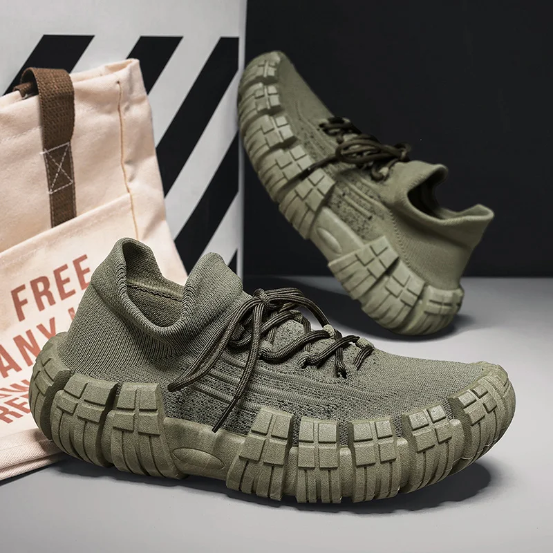 

Весенне-летние новые дышащие сетчатые носки на толстой подошве, мужская нескользящая износостойкая повседневная обувь