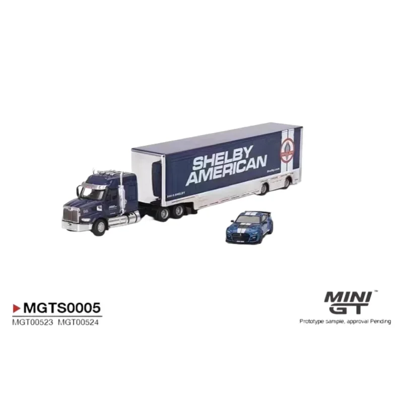 1:64 MINIGT Alloy Trailer MGTS0005 Ford Shelby Western Star Mustang car model, boys' toys, Adult collection display pieces.