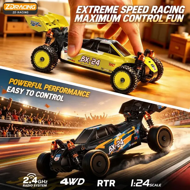 ZD BX24 1/24 4WD Brushless RC Buggy Off-Road Racing Car Built-in Gyro RTR DUMBORC Remote Control RC Vehicle
