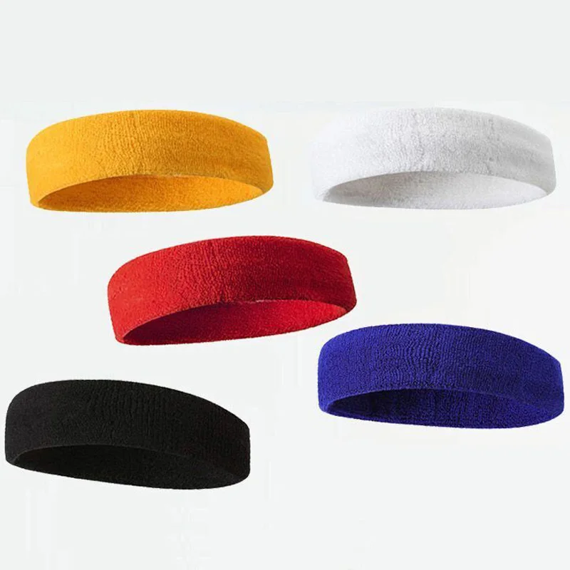 Cotton Athletic Headband Elastic Sweatband Protection Basketball Sport Adults Kids Fitness Sweat Hair Band Tennis Accessories