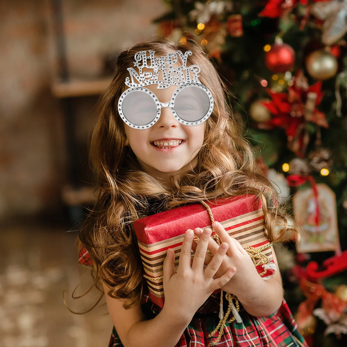 1 قطعة نظارات حفلات السنة الجديدة الإبداعية الفضة الزخرفية نظارات حفلة لصالح زي اكسسوارات التصوير الدعائم #4