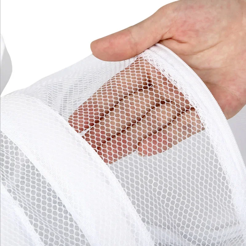 Shoes Laundry Bags Sneaker Mesh Washing Bag Durable Zipper Shoe Cleaning Wash Machine Dryer Net Protector for Knitted Sock Shoe