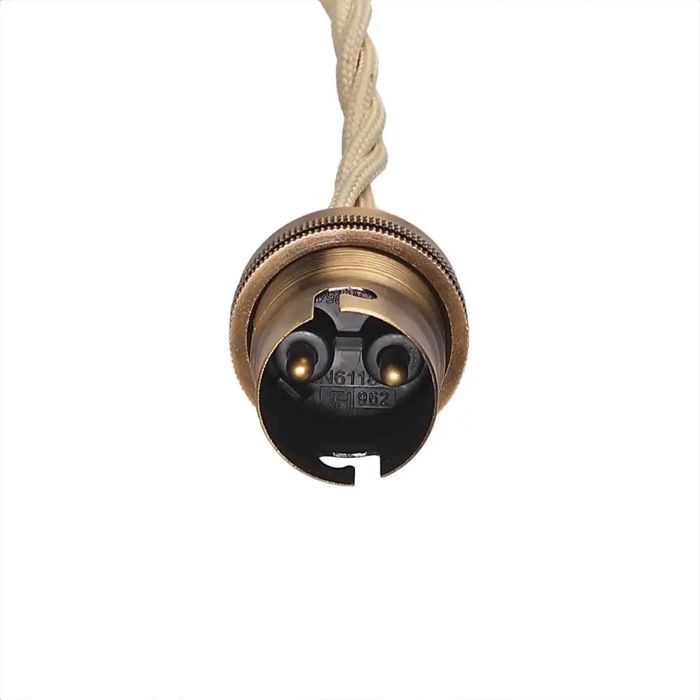 Neoteck 220-240V Retro Vintage Edison B22 Aluminum Shell Base Lamp Bulb Holder Lighting Socket For Ceiling Light Adaptor Rope