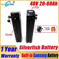 48v 50ah SilverFish Electric Bike Lithium Battery 20ah 24 40ah 60ah 13s5p Akku Accu 30Ah Bafang 250w-2000w Bateria with Charger