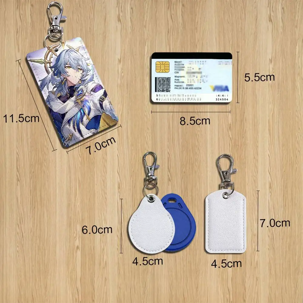 Sunday Himeko Nova Honkai Star Rail Card Holder With Keychain Executive Protection For Bank Credit Subway Bus Case