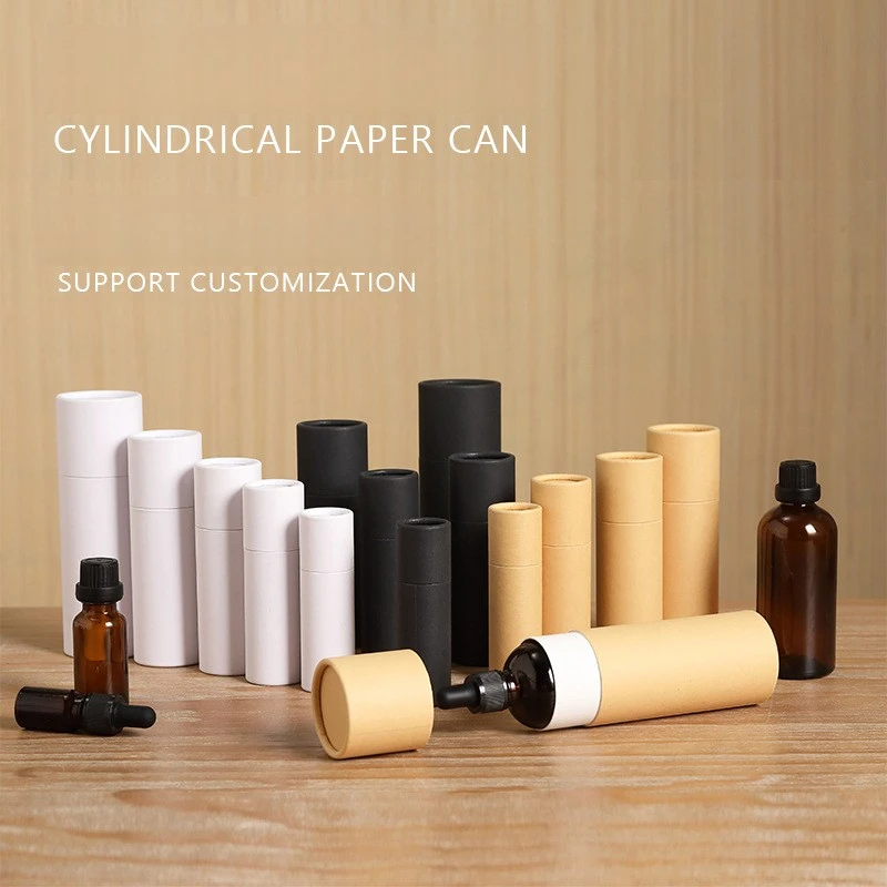10/30/50 Stuks Essentiële Olie Fles Papieren Buis Verpakking Universele Kraftpapier Cilinder Geschenkdoos Thee papier Kan Groothandel
