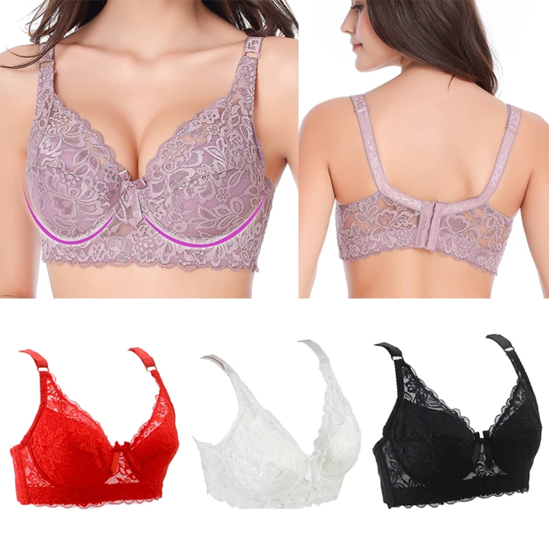 Sujetador Push Up de seda de encaje transparente para mujer, Bralette sin costuras, sin aros, transpirable, ropa interior femenina, lencería