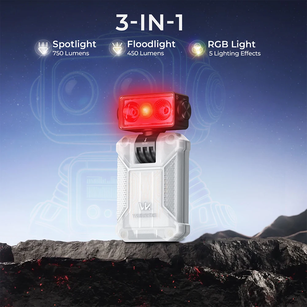 

Wurkkos HD04 EDC Robot Flashlight 750LM 180° Rotating Head With Magnetic Tail RGB Portable Pocket Flashlight Type-C Rechargeable