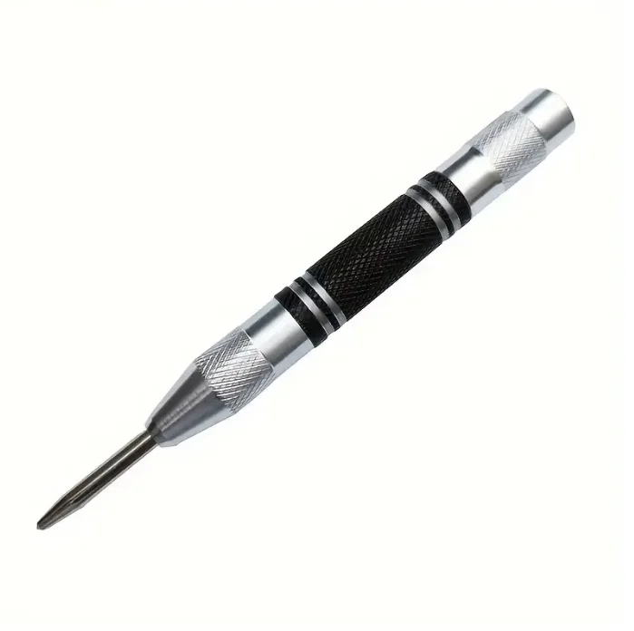 1PC Spring Type Automatic Center Punch Locator 128mm/155mm Glass Striker Window Breaker DIY Craft Punch Tool for Home Repair
