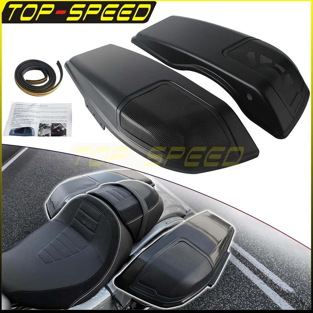 

Motorcycle Black Saddlebag Speaker Lids For 2024-2025 Harley Touring Road Glide FLTRX Street Glide FLHX Speaker Saddlebag Cover