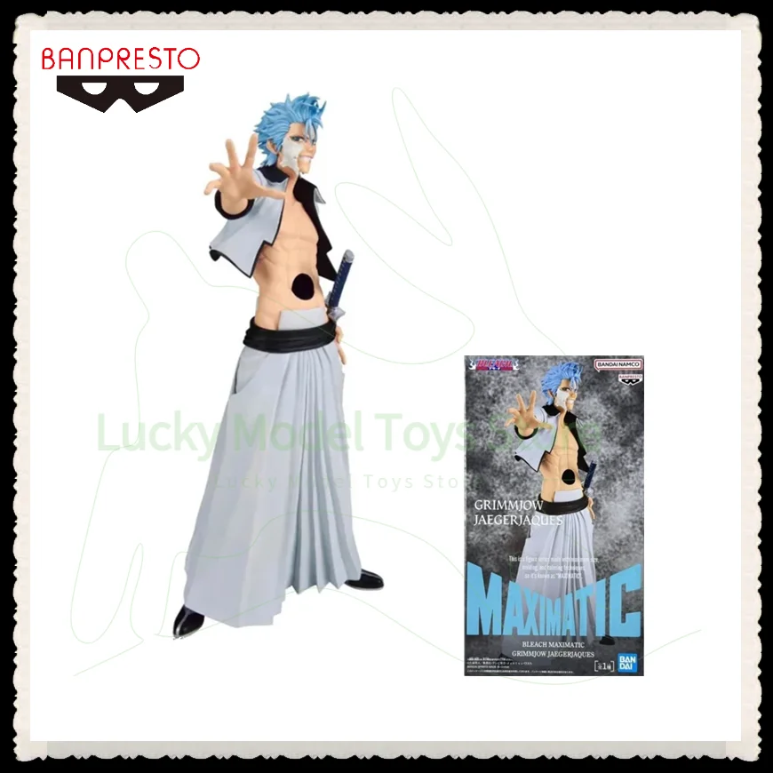 En stock 100% original Grimmjow Jaegerjaquez BLEACH Banpresto Figura de anime de PVC de 18 cm Decoración de escritorio Modelo coleccionable Juguete