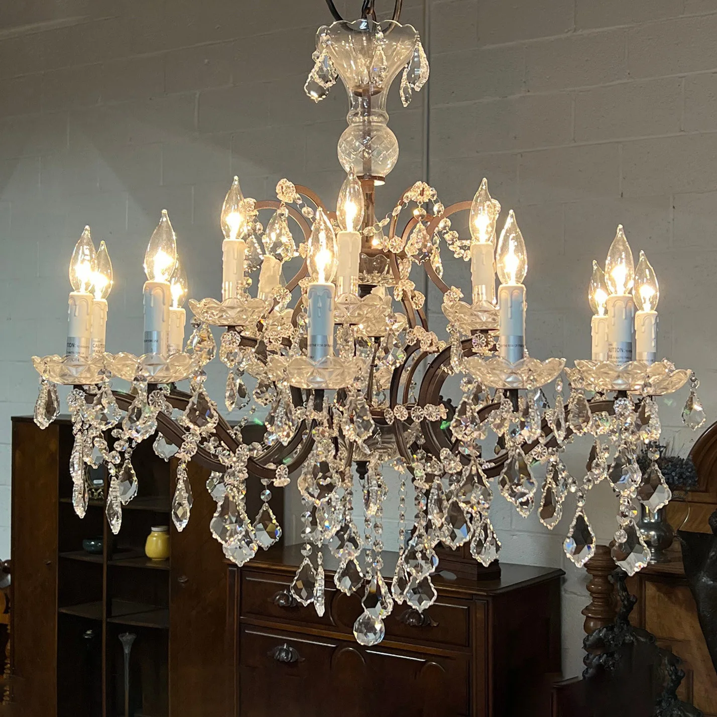 Cross-border American retro industrial style living room crystal chandelier cafe clothing store restaurant rural crystal chandel