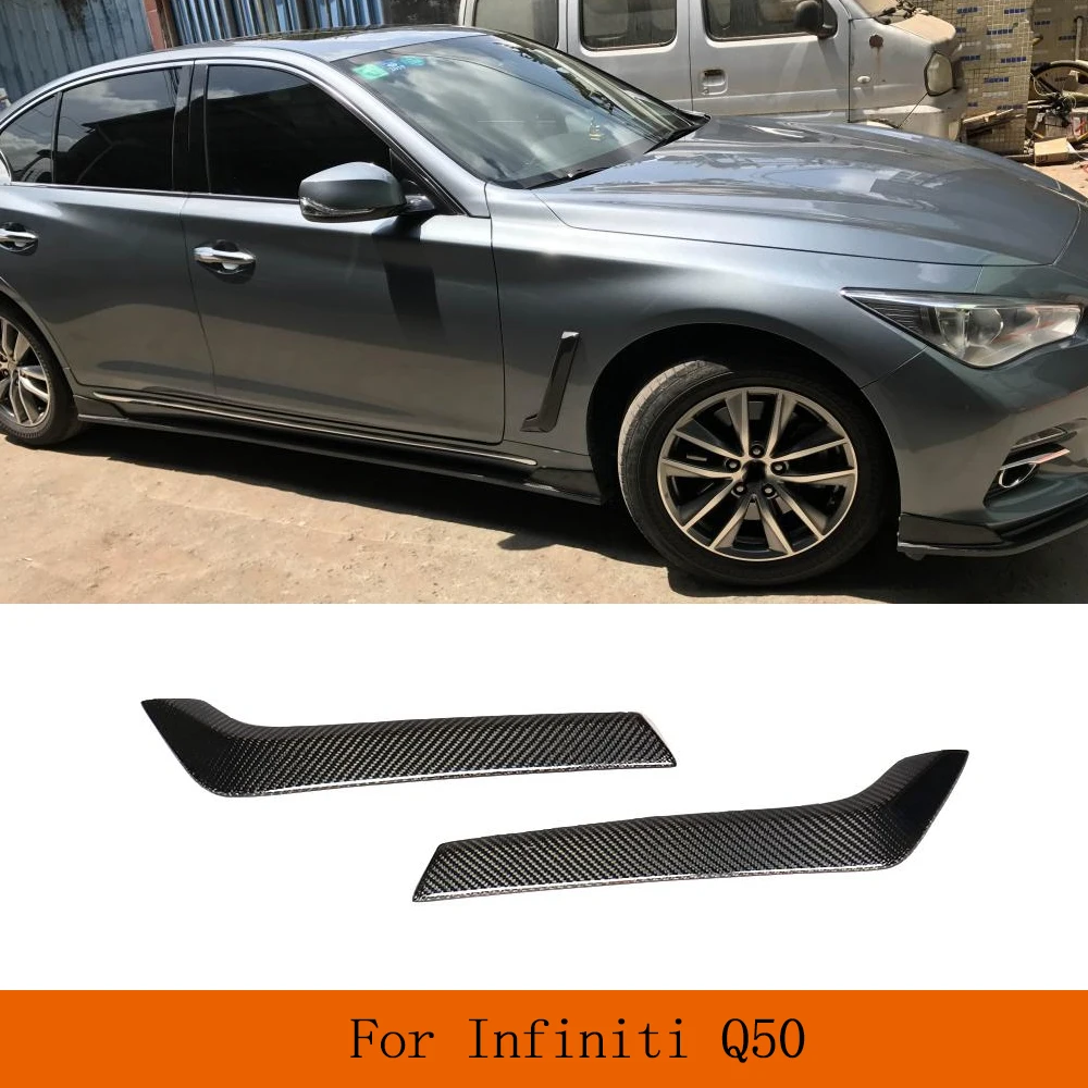 

For Infiniti Q50 Base Standard and Sport 2014 - 2019 Carbon Fiber Car Side Door Fender Air Vent Decorations Spoiler Canards Kits