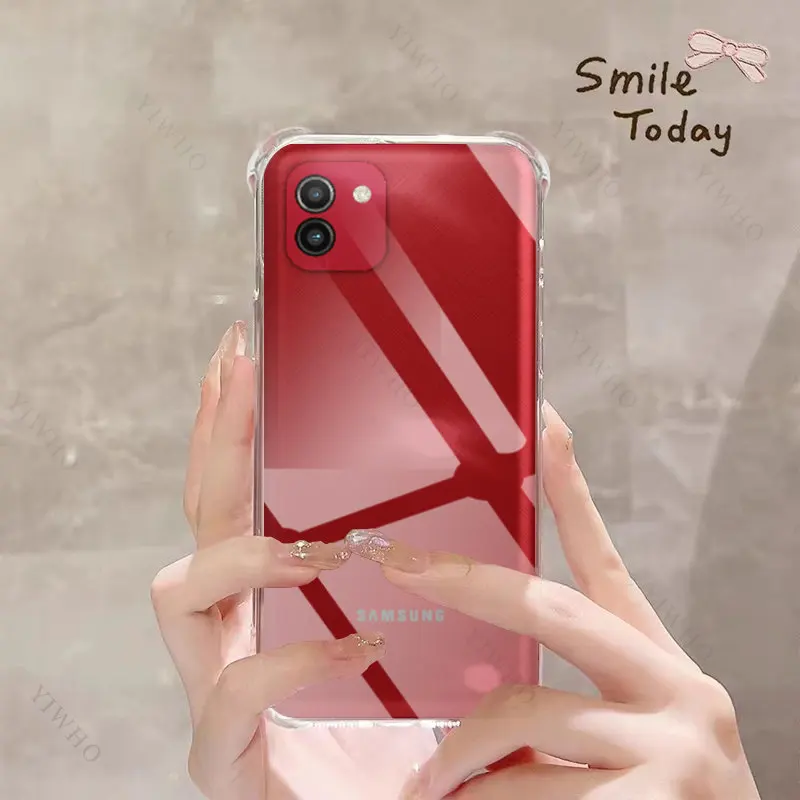 Clear Phone Soft Case for Samsung Galaxy A03 TPU Transparent Case for Sansung A 03 6.5