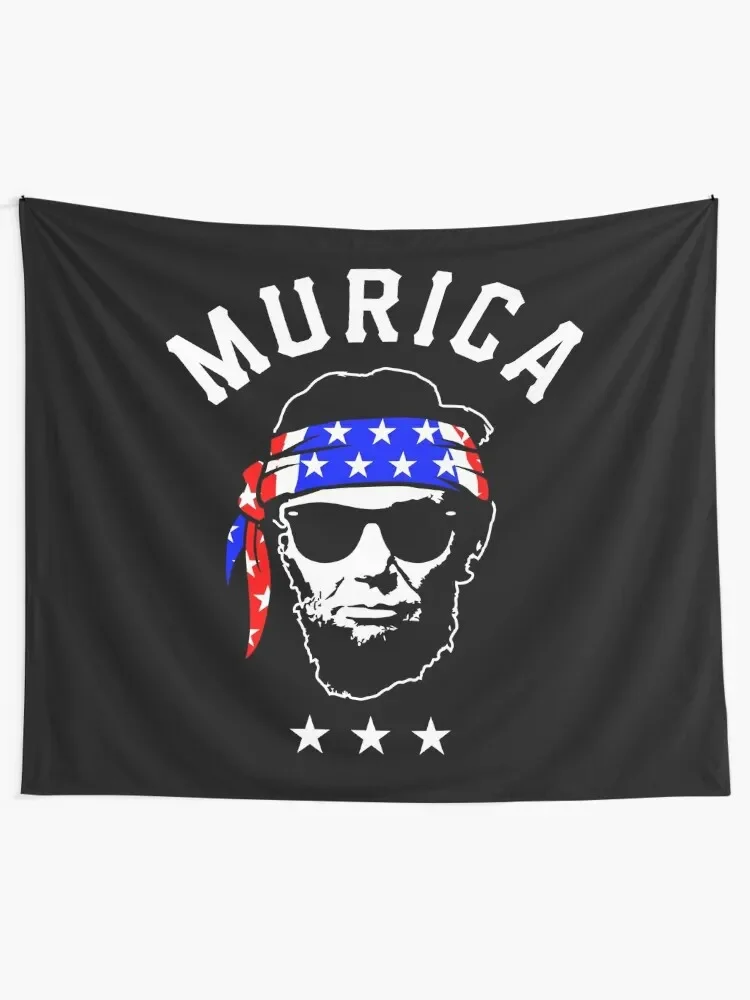 Murica Funny Abe Lincoln USA Bandana 4th of July America Tapestry Mushroom Aesthetic Room Decor Tapestry