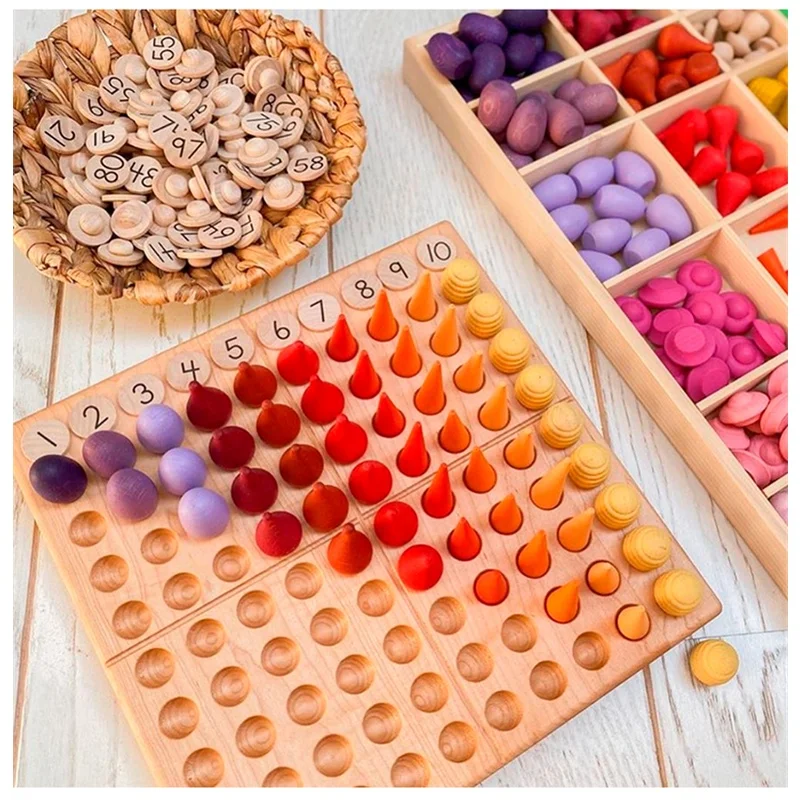 

Wooden Mathematical English Counting Operation Block Board Circular Slice Kindergarten Early Educational Teaching Aids