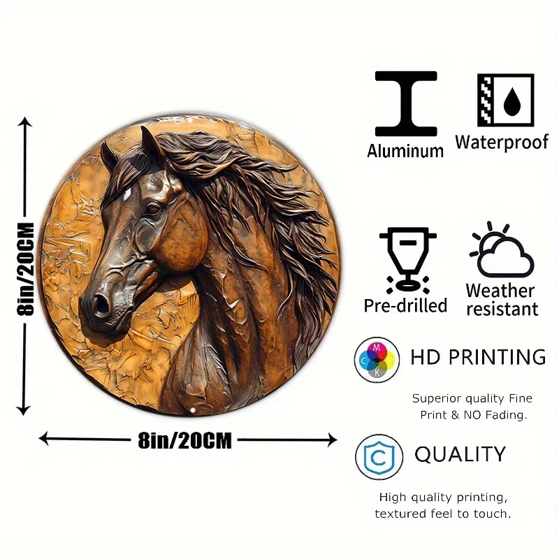 Round Metal Aluminum Sign Art Painting Wreath Decorative Plates Entrance Decor Gift Mask Theme For Bar Club Home Room Wall Decor