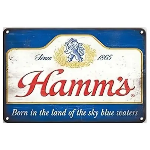 Hamm's Beer Vintage Blechschild Cartoon Bär Männerhöhle Bar Wandkunst Deko Retro