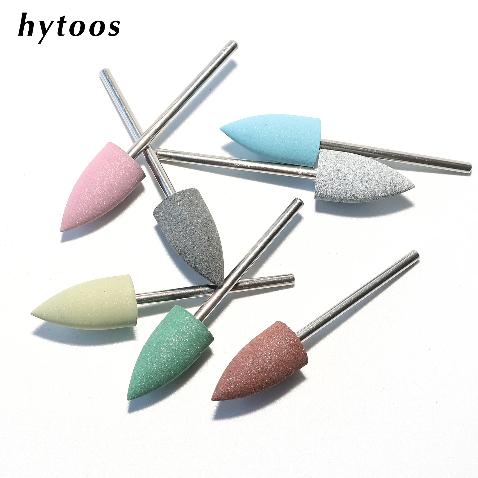 HYTOOS 10*20 مللي متر مخروط سيليكون مسمار لقمة ثقب 3/32 "الباديكير تلميع بت لمسمار الحفر مانيكير والعناية بالقدم أداة العلاج المسبق