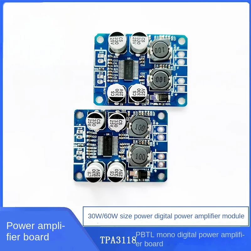 

Digital power amplifier module TPA3118 PBTL mono digital power amplifier board 30W/60W size power module