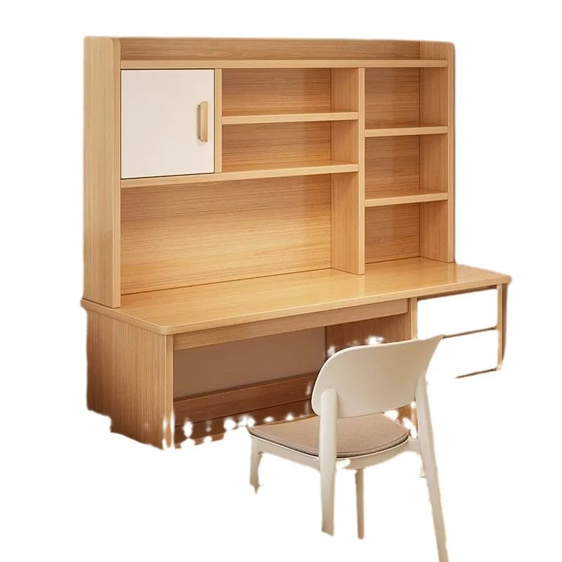 

Desk bookshelf integrated table desktop computer with bookcase home bedroom student learning writing desk and chair