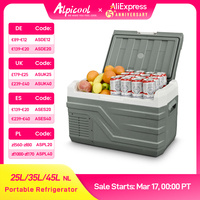 Alpicool NL 25L 35L 45L Car Refrigerator 12V Compressor Fridge Freezer 12/24V DC 100-240V AC Portable Cooler for Camping Travel