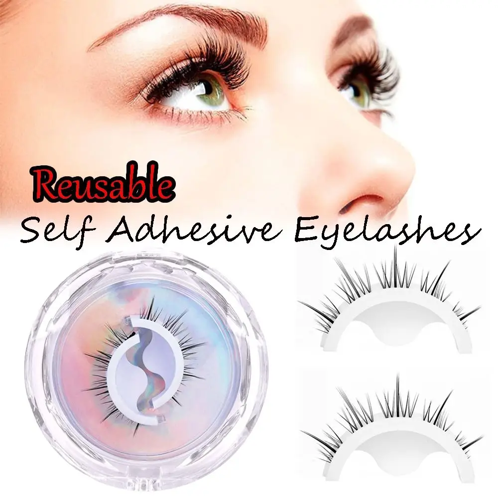 Ciglia autoadesive riutilizzabili per capelli di visone 3D senza bisogno di colla rapida da indossare Falsh Lash Long Natural Wispy Eye Extension Tools