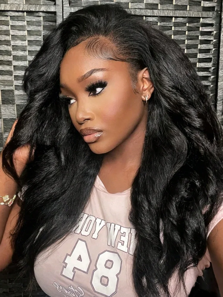 Kinky Straight 3In1 Half Wigs Human Hair Seamless Quick Install Beginners Friendly Easy Install Machine Wig Wear And Go Drawstring Half Headband Wigs