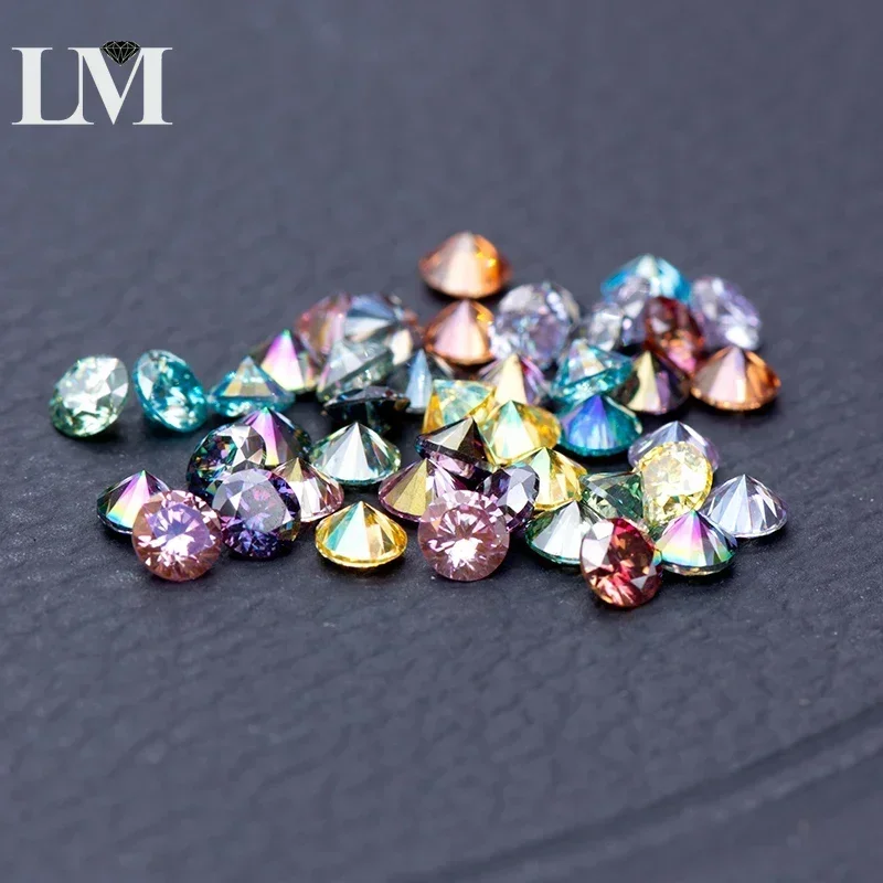 Moissanite Stones Multiple Colors Round Shape Small Sizes 3.0-4.5mm VVS1 Lab Diamonds Gift for Diy Jewelry Making