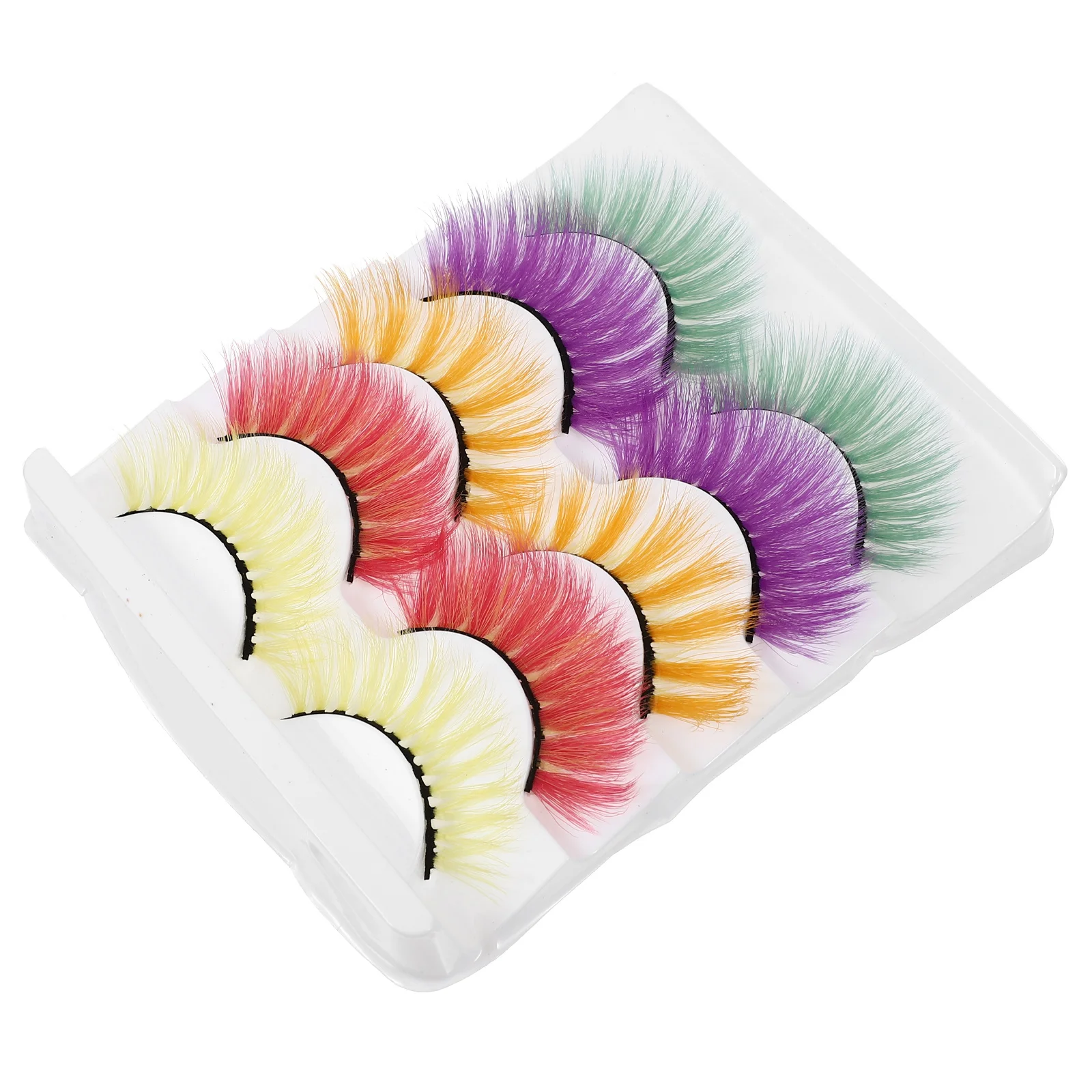 5 쌍 다채로운 가짜 속눈썹 크리 에이 티브 코스프레 할로윈 파티 메이크업 자연 긴 생생한 가짜 속눈썹 가짜 속눈썹