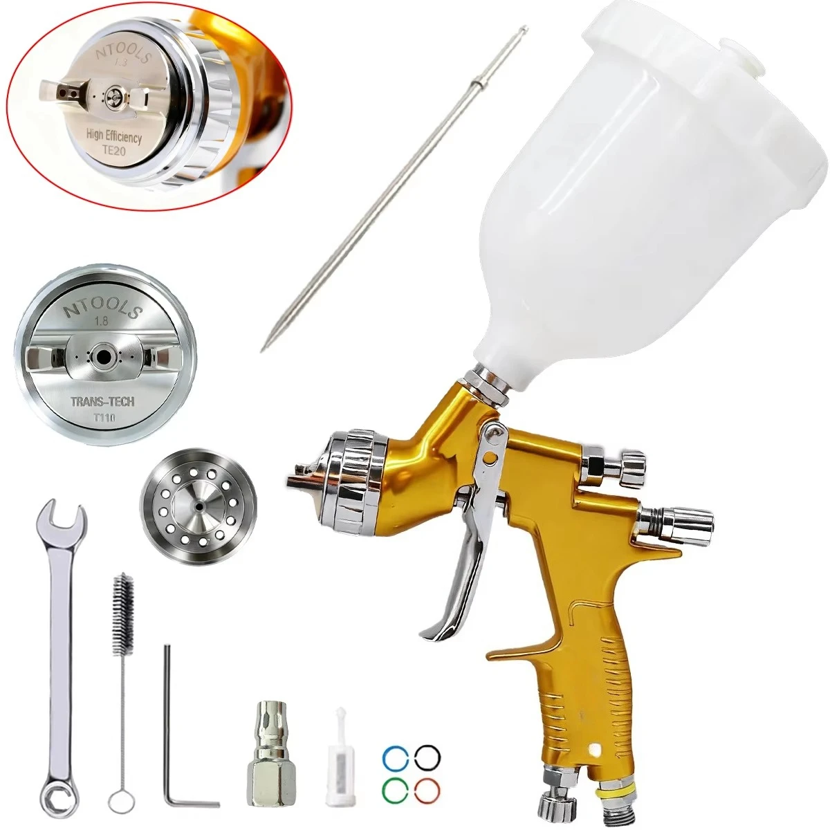 Slit Nozzle 1.3mm Air Spray Gun Paint Gun and 1.8mm Nozzle Kit Paint Spray Gun High Fine Atomization Car Sprayer Gun Airbrush