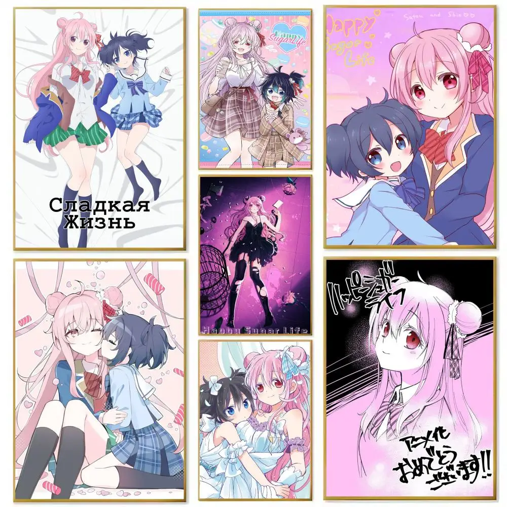 Anime H-Happy S-Sugar L-Life Poster, Papierdruck, Zuhause, Wohnzimmer, Schlafzimmer, Eingang, Bar, Café, Kunst, Malerei, Dekoration