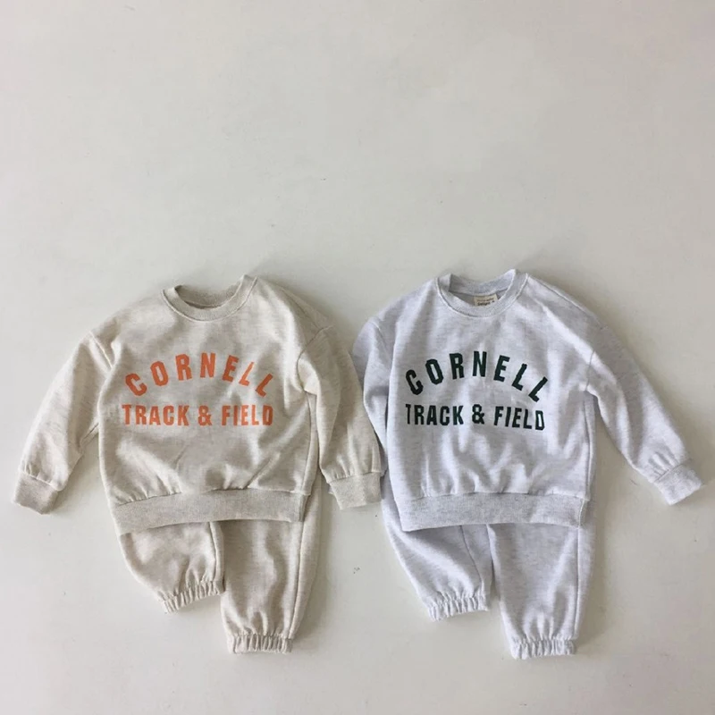 

Autumn Kids Baby Girls Boys Long Sleeve Letter Printing T-shirt + Pants Clothing Sets New Kids Baby Children's Clothes Suit