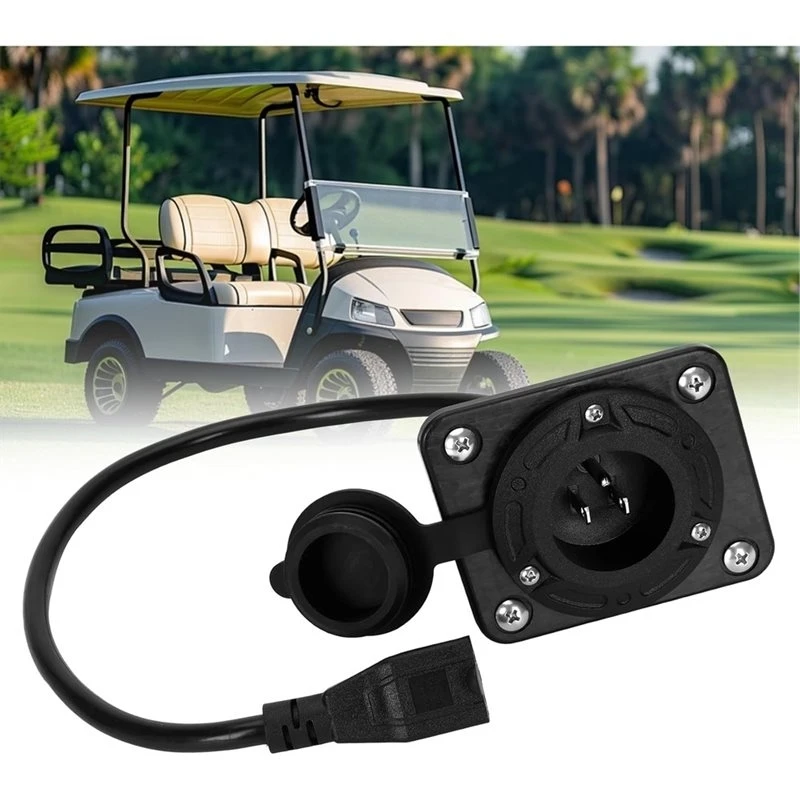 t22c-for-ezgo-txt36-golf-cart-lithium-battery-charger-charger-port-cover-adapter-with-120v-plug-conversion-kit