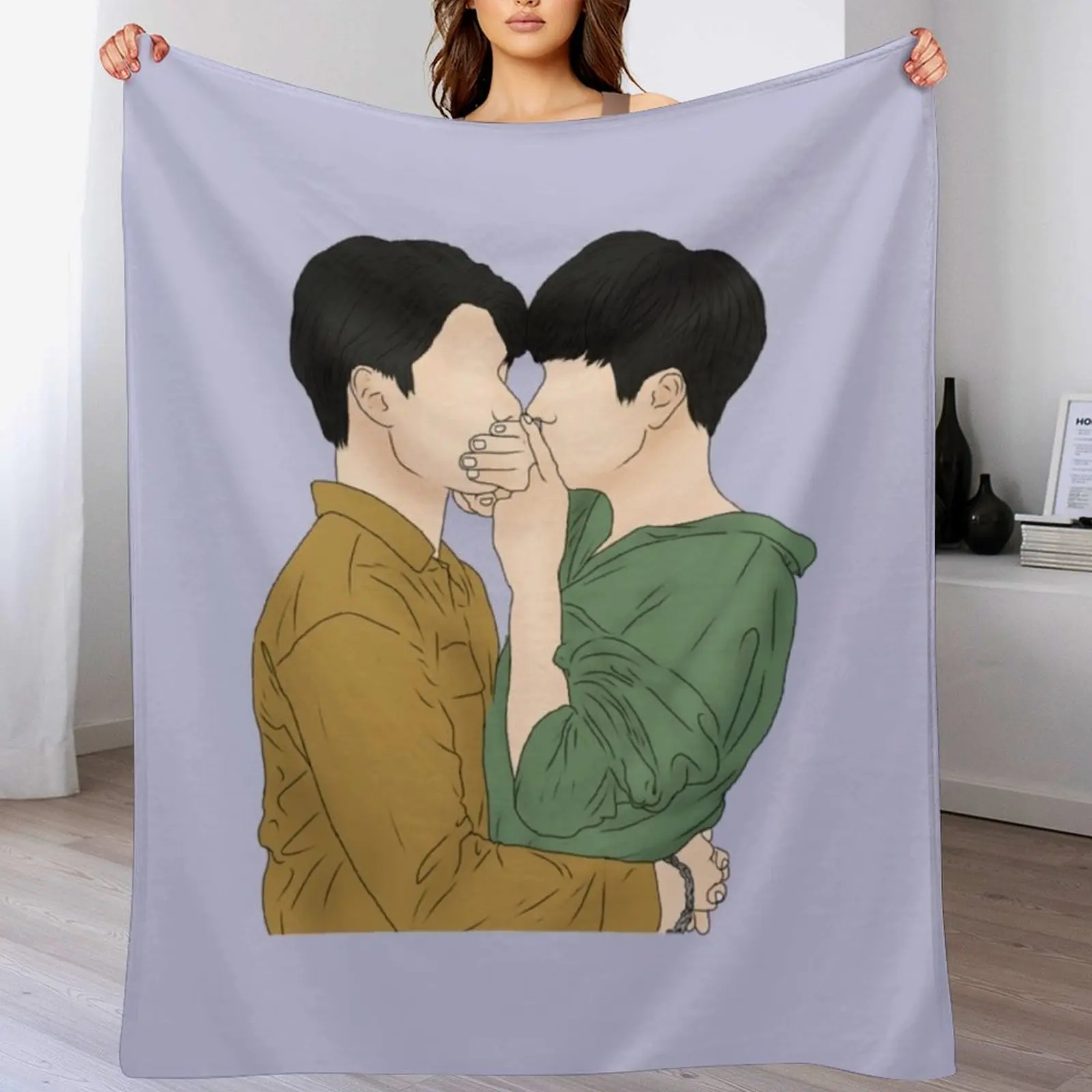 

BAD BUDDY - NANON KORAPAT (Pran) OHM PAWAT (Pat) Throw Blanket Hair Flannel Fabric Soft Plaid Blankets