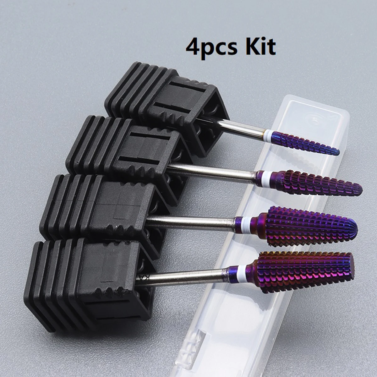 4pcs Kit Purple Pro Whole Carbide Nail Drill Bits Nail Art Electric Drill Machine Files Nail Art Tools Cut and Polish Nail Tools