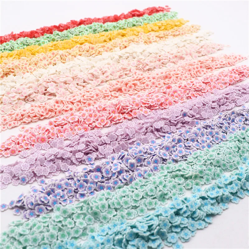 1kg Mixed Luminous Plum Blossoms Flower Slices Polymer Clay Sprinkles for Slime Nail Art Decor DIY Crafts Filler Accessories