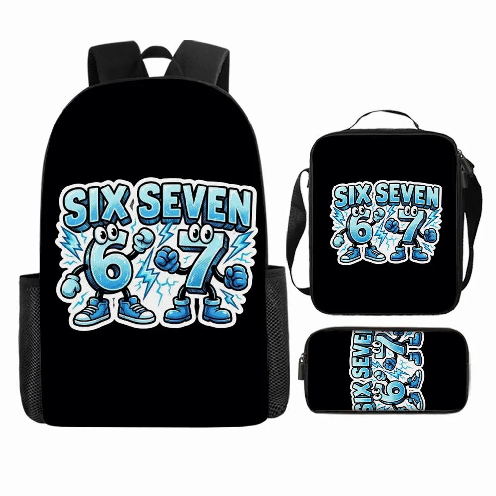 3pc Set 67 Backpack Steal A Brainrot Schoolbag  Lunch Bag Pencial Bag For Boy Girl Backpack To School Bag Students Bookbag