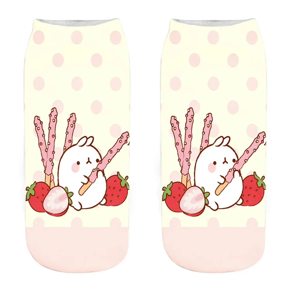 Cute Funny Rabbit 3D Printed Socks For Daily Life Creative Ankle Sokken Sweet Girls Christmas Birthday Gift