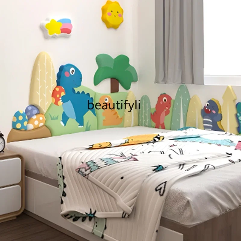 Anti-collision soft bag decoration bedroom bedside self-adhesive wall sticker wall surround cartoon 3D  background wall