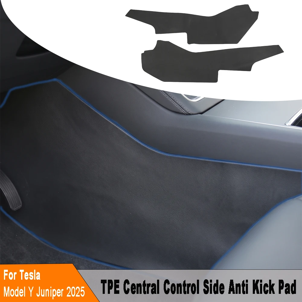 For Tesla Model Y Juniper 2025 TPE Car Center Console Two Side Panel Anti Kick Pad Protector Sticker Anti-dirt Fullcoverage Mat