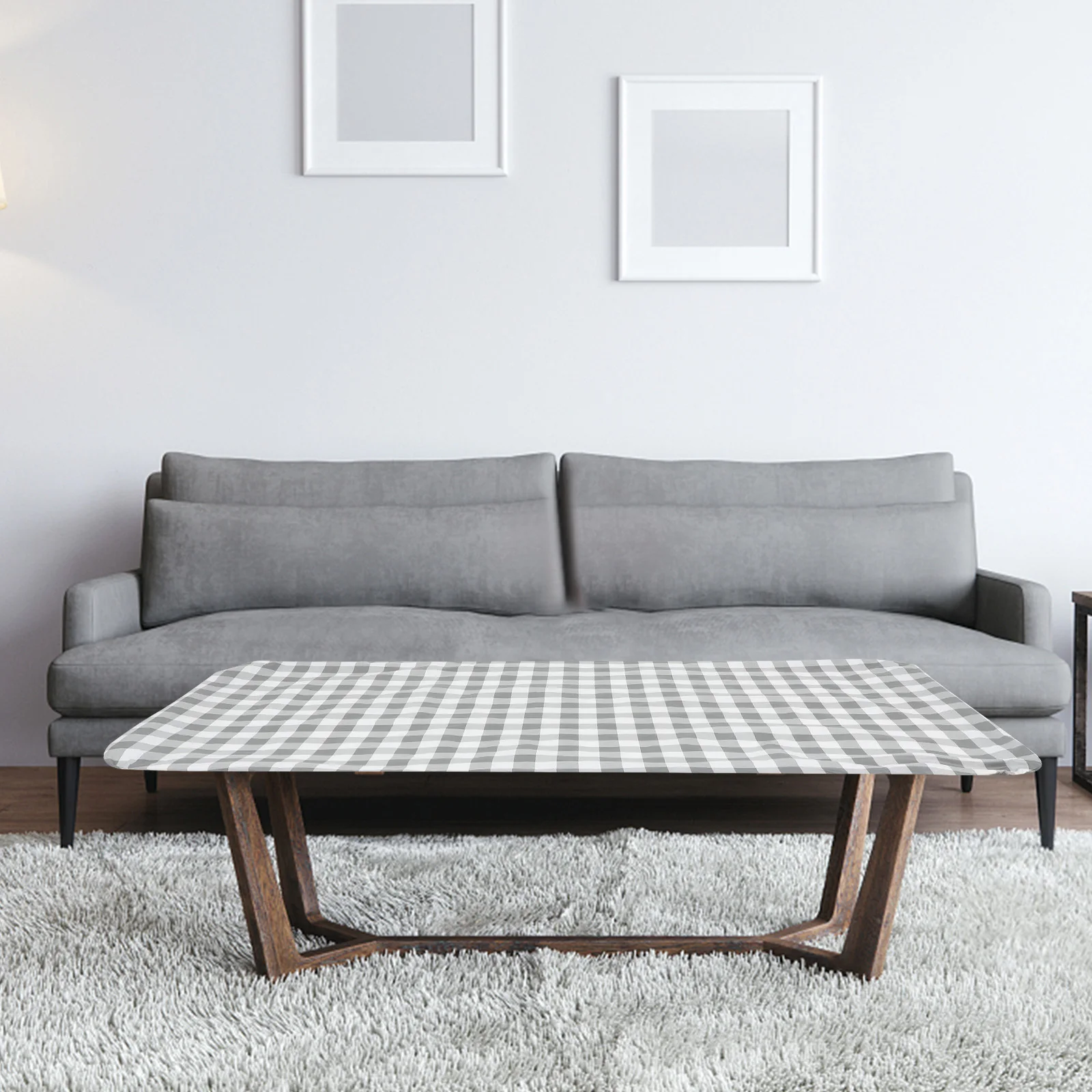 

Anti-Dust Table Cover Outdoor Patio Elastic High-Stretch Checked Cover For Dining Coffee Picnic Table Pvc Fitted Protector