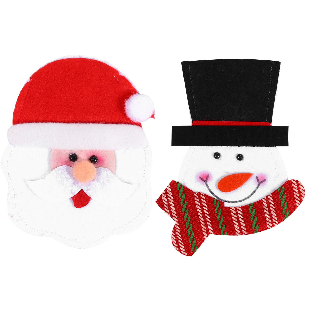 

Christmas Cutlery Set Snowman Silverware Holder Knife Fork Bag Material Adorable Design Tableware Cover Holiday Party