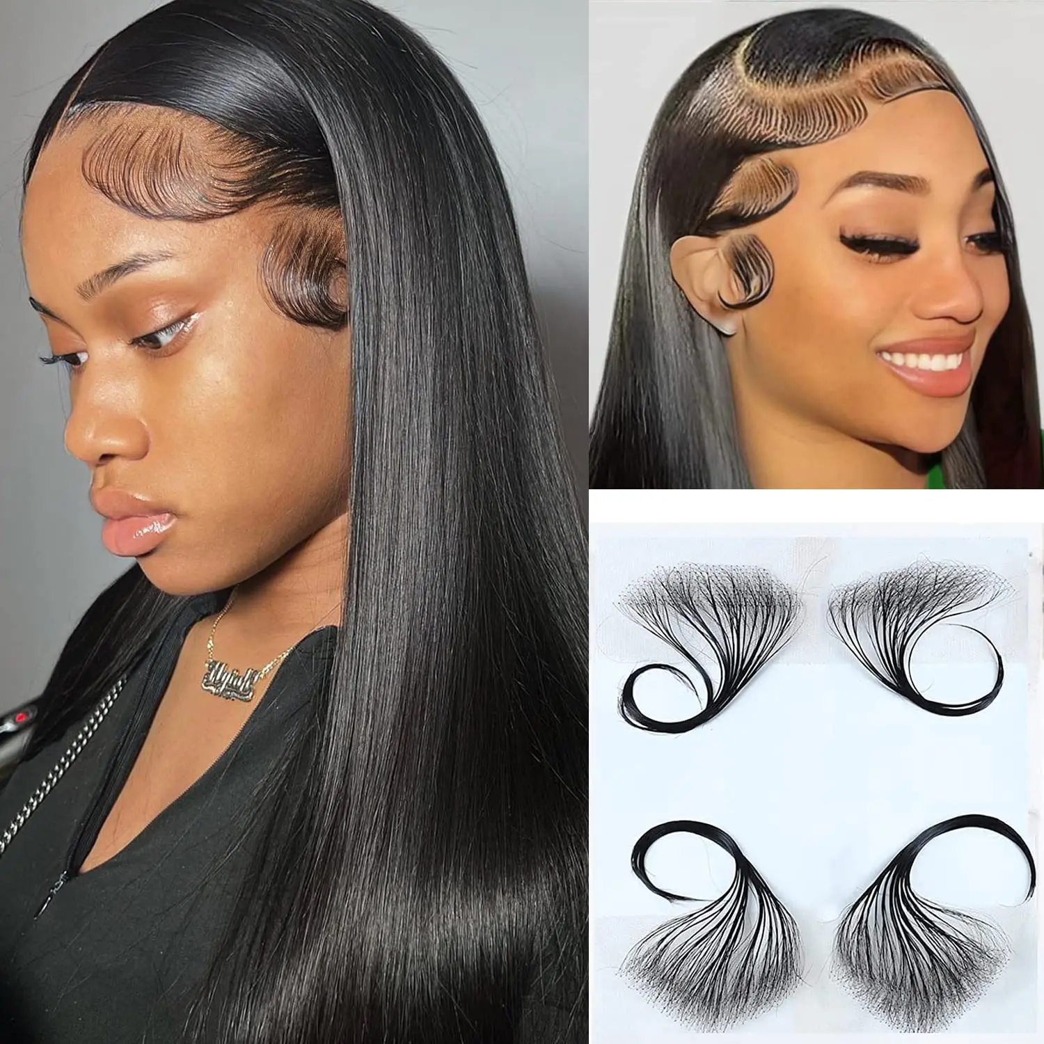 

Wigundle Edges Top Swiss HD Lace Baby Hair Stripes for Black Women Soft Natural Reusable Invisible Lace Hairline Real Human Hair