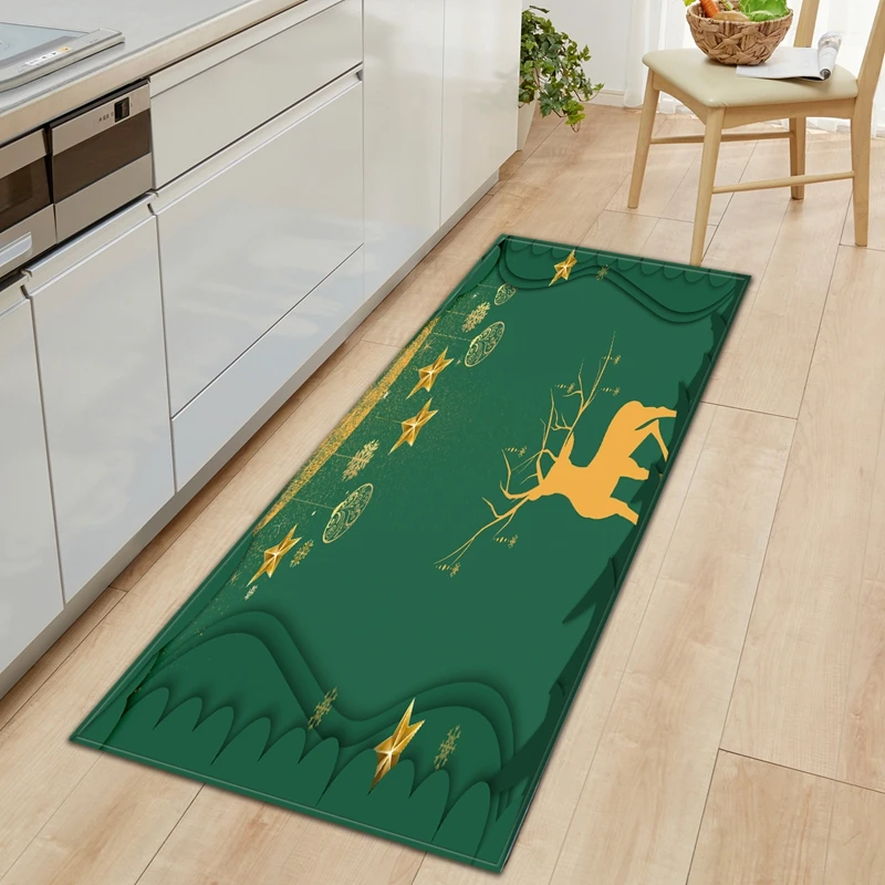 Christmas themed floor mats for home living room bedroom kitchen entrance door mat corridor  decoration non-slip carpet