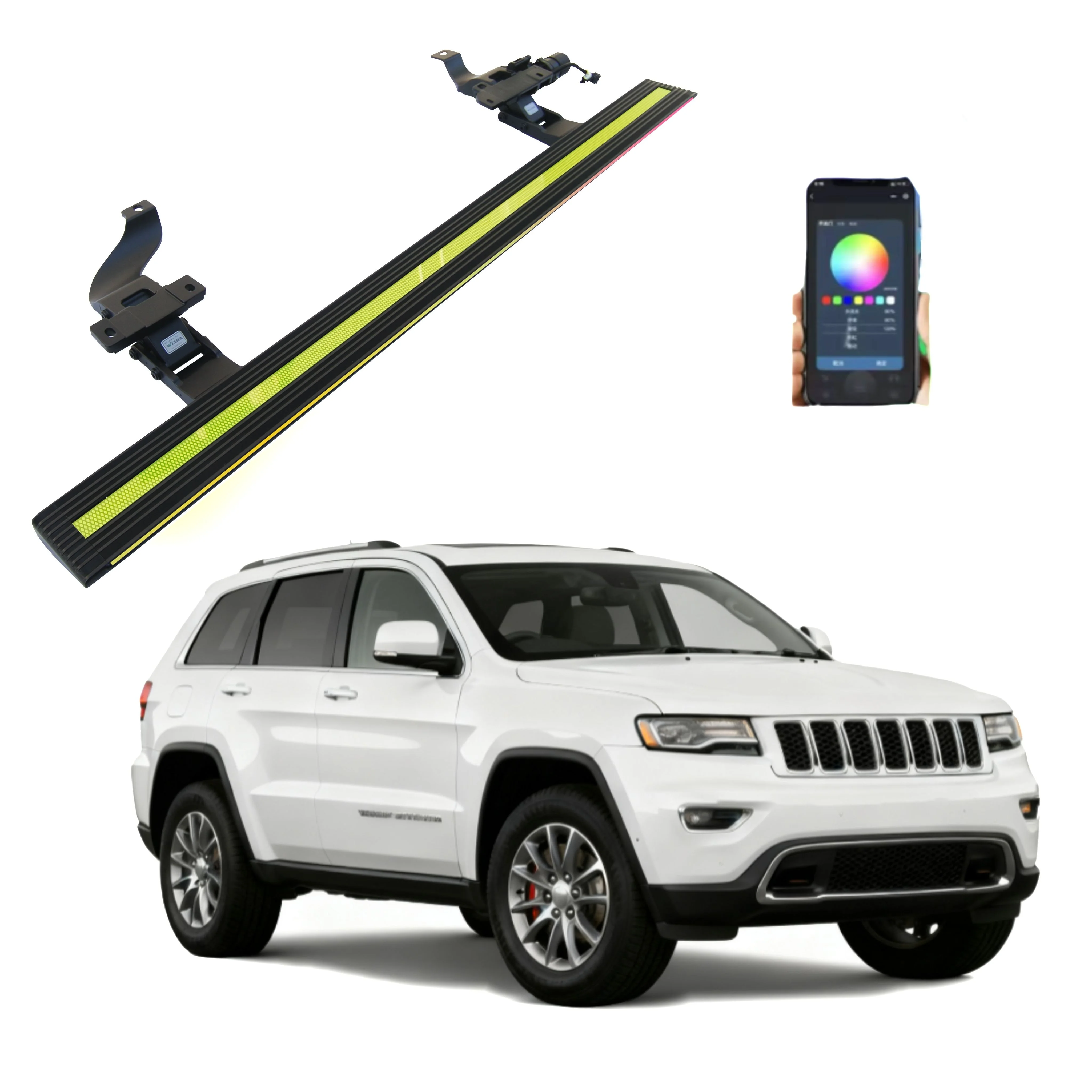 

Aluminum Alloy Electric Heating Side Step for Jeep Grand Cherokee 12-25 Luxury Clip on Full Set OEM/ODM